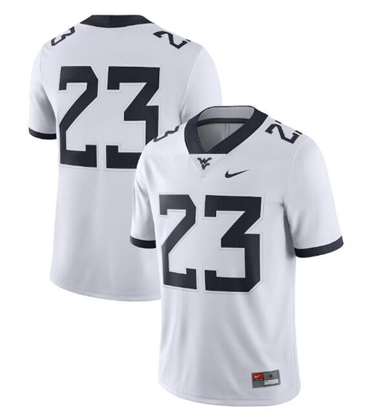 Men's West Virginia Mountaineers #23 White Stitched Jersey